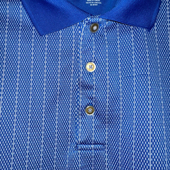 Men's George Golf Polo Shirt Medium Blue Striped (38/40) Short Sleeve - Picture 6 of 9